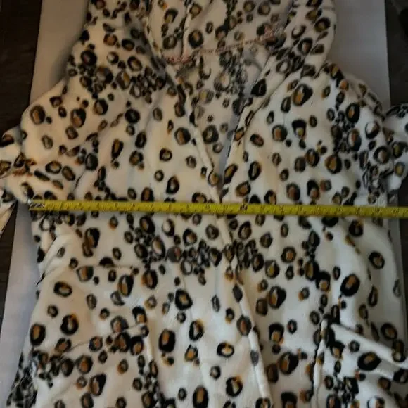 Joe Boxer Hooded Animal Print Robe Tie w/Belt M Sleepwear Cozycore Print College - Picture 7 of 9